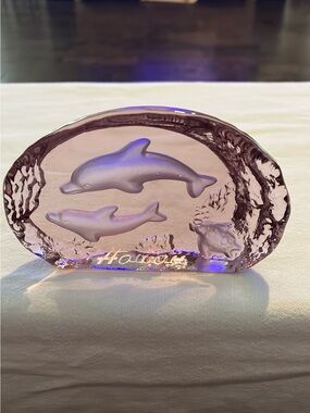 Pink Dolphin Sculpture Decorative Accent